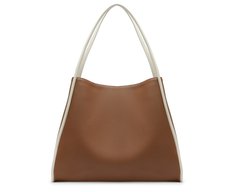 Bolsa Shopping Grande Boho Botão Marrom