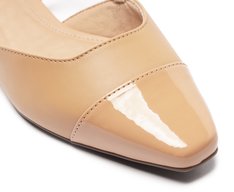 Sapatilha Slingback Ponta Verniz bege