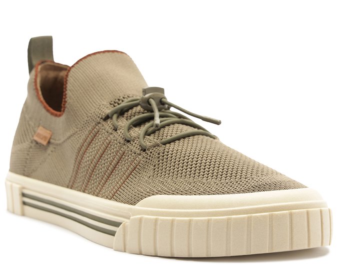 Tênis Knit Alê Listras Cinza