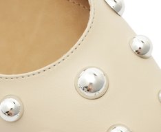 Sapatilha Slingback Maxi Tachas Salto Bloco Branca