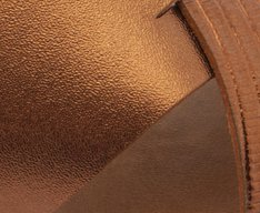 Rasteira Tiras Cruzadas Metal Couro Bronze