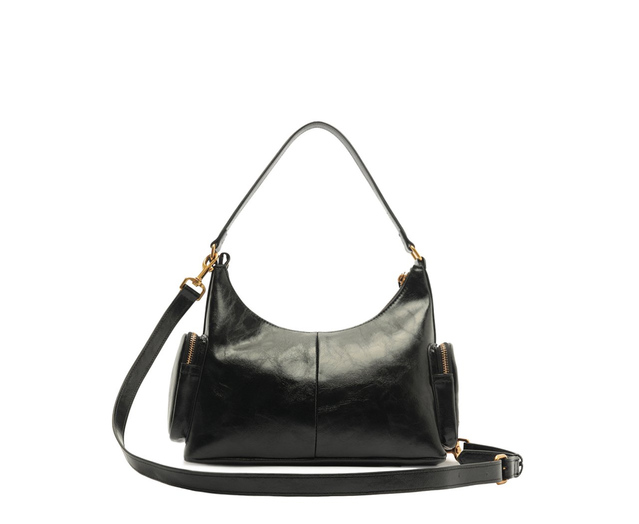 Bolsa Tiracolo Média Bolso Lateral Preta | Anacapri