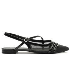 Sapatilha Slingback Transparente Fivela Preta