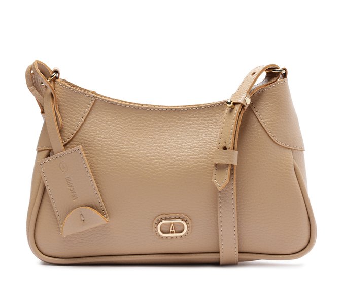 Bolsa Tiracolo Pequena Floater Bag Charm Bege