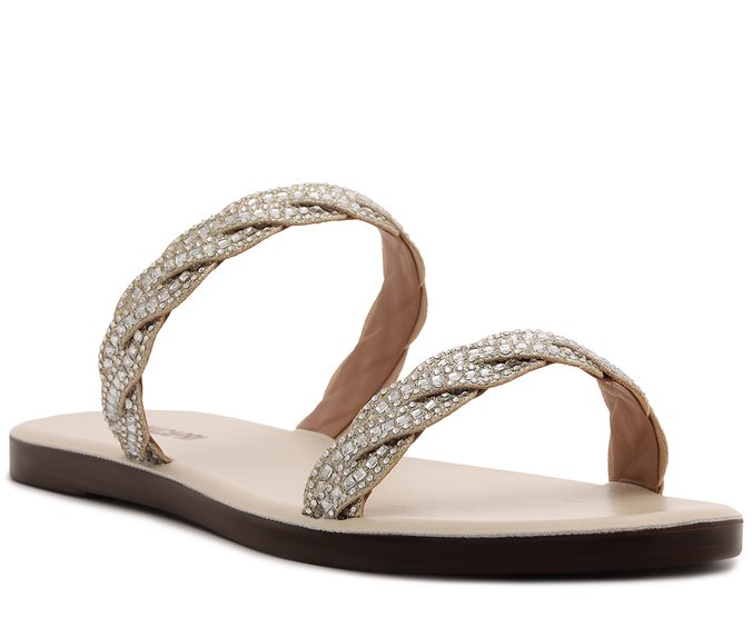 Rasteira Tira Dupla Glam Branca