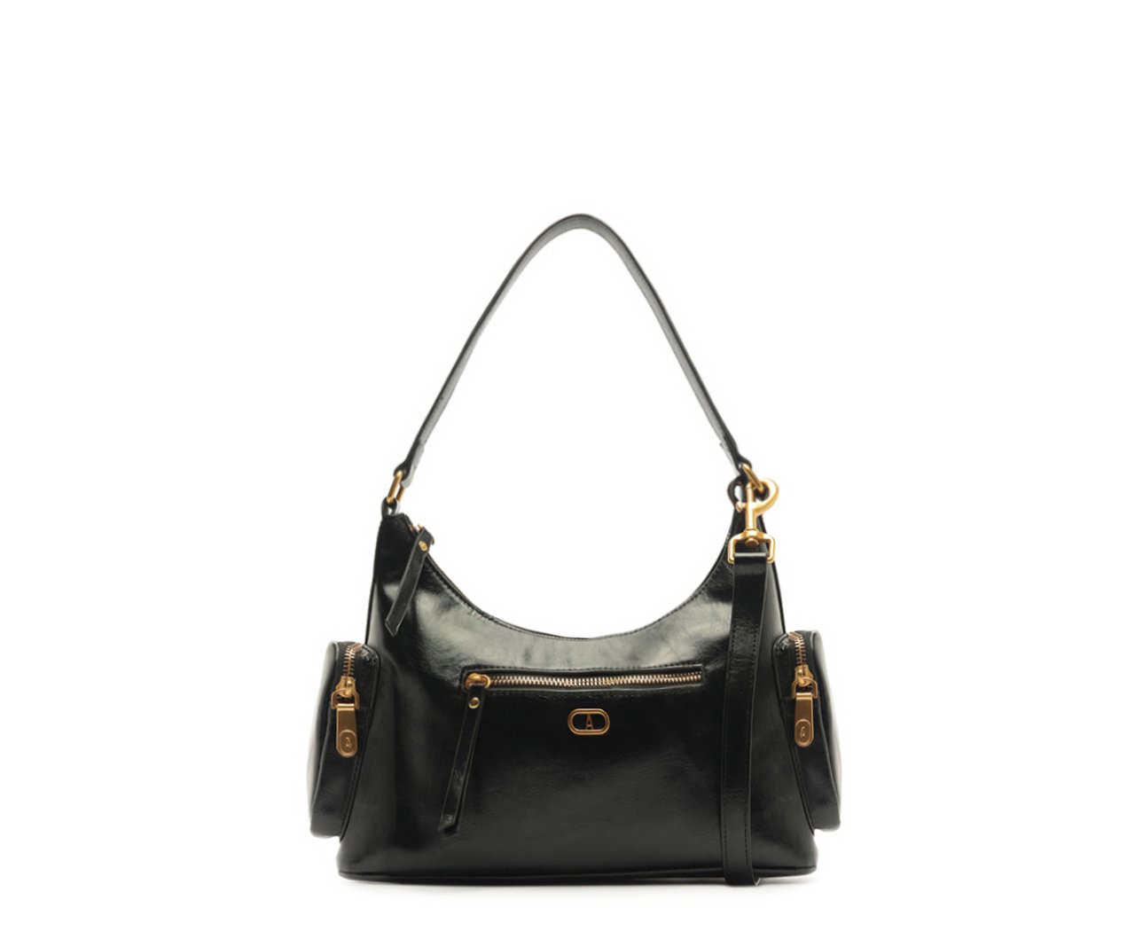 バッグ Caristyle Bolsa Tiracolo Média Bolso Lateral Preta | Anacapri