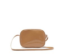 Bolsa Tiracolo Pequena Lisa Verniz Marrom