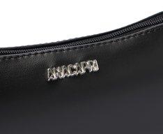 Bolsa Tiracolo Pequena Baguete Metalizada Preta