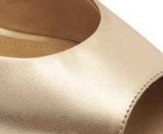 Sapatilha Slingback Peep Toe Dourada