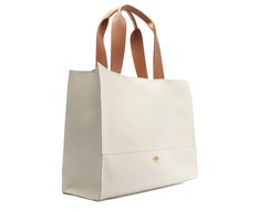 Bolsa Shopping Grande Com Necessaire Bicolor Branca