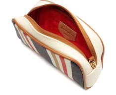 Necessaire Pequena Lona Tricolor Azul e Vermelho