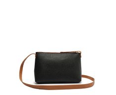 Bolsa Tiracolo Pequena Bag Charm Preta E Marrom