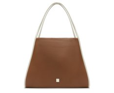Bolsa Shopping Grande Boho Botão Marrom