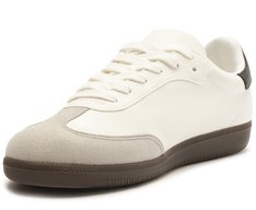 Tênis Sola Escura Chuteira Branco e Cinza