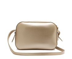 Bolsa Tiracolo Média Retangular Minimal Dourada