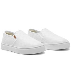 Tênis Slip On Sola Alta Liso Branco