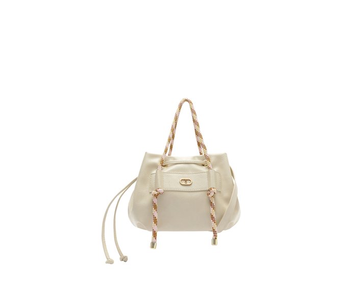 Bolsa Bucket Pequena Cordão Branca