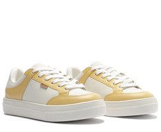 Tênis Recortes Ayla Branco e Amarelo