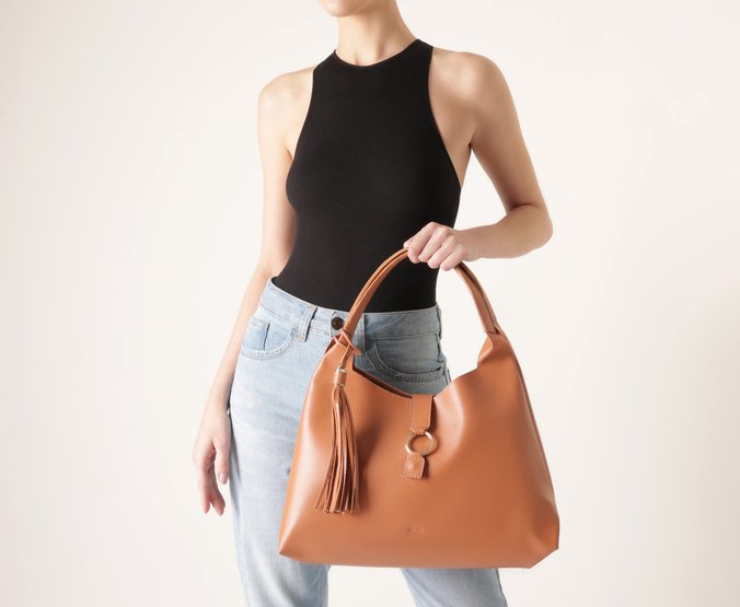 Bolsa Tote Média Boho Marrom
