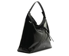 Bolsa Tote Grande Hobo Zíper Preta