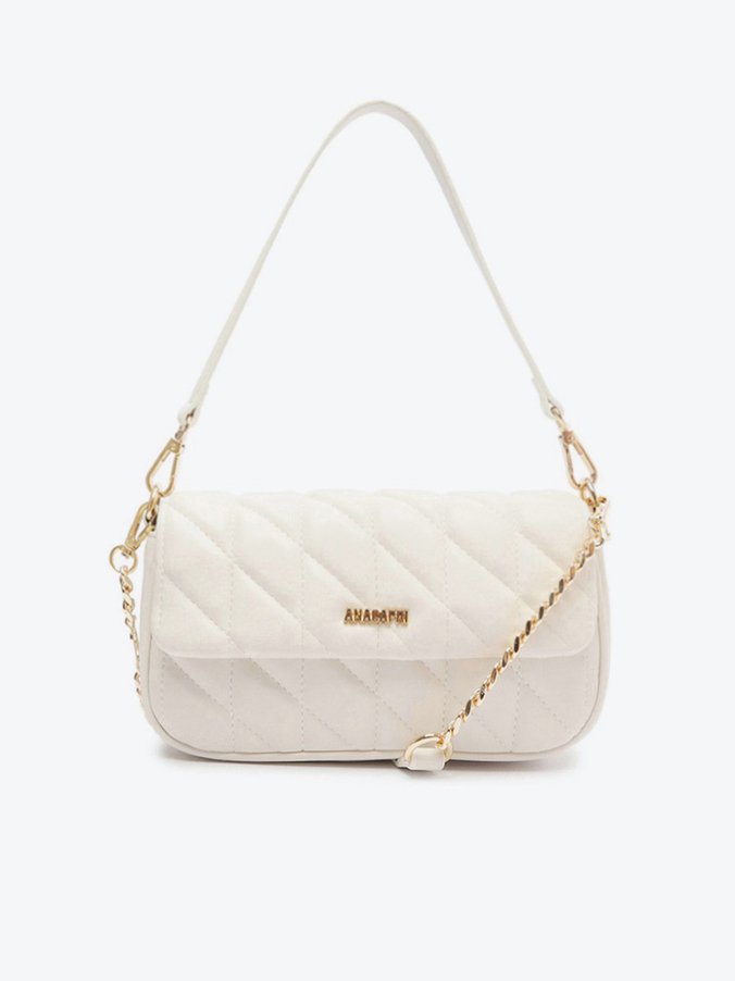 Bolsa Tiracolo Média Matelassê Triangular Branca
