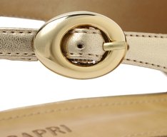 Sapatilha Slingback Salto Bloco Verniz Dourada