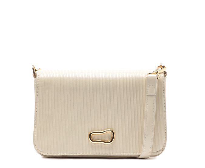 Bolsa Tiracolo Pequena Monocolor Canelada Branca