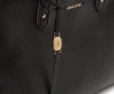 Bolsa Tote Média Alça Bicolor Preta