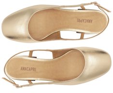 Sapatilha Slingback Basic Salto Bloco Dourada
