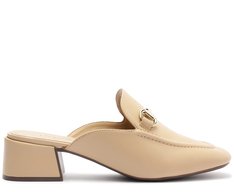 Mule Salto Bloco Loafer Bege