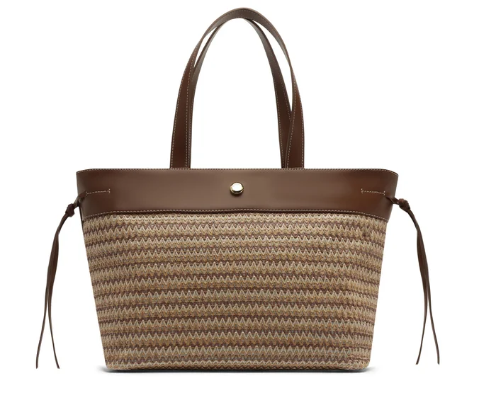 Bolsa Shopping Grande Natural Palha Marrom