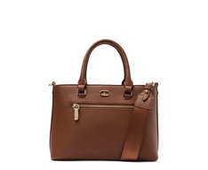 Bolsa Tote Média Zíper Marrom