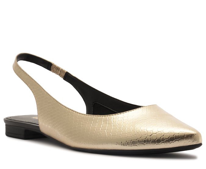 Sapatilha Slingback Snake Dourada