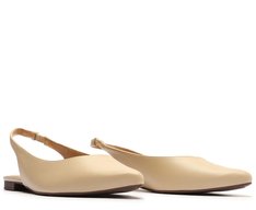 Sapatilha Slingback Bico Fino Bege