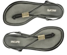 Sandália Slim Metal Comfy Salto Preta