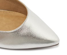 Sapatilha Slingback Bico Fino Prata