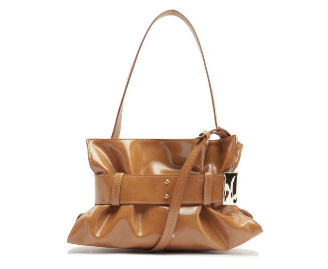 Bolsa Tiracolo Grande Belted Marrom