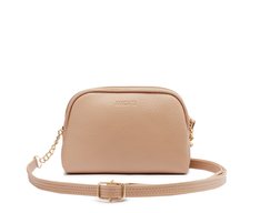 Bolsa Tiracolo Pequena Texturizada Bege