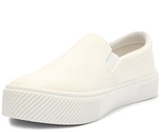 Tênis Slip On Sola Alta Riscada Branco