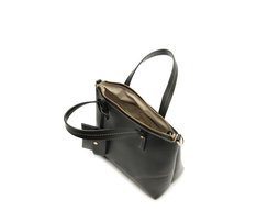Bolsa Tote Média Costura Ornamental Preta