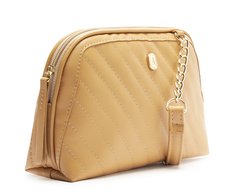 Bolsa Tiracolo Média Matelassê Costurado Bege