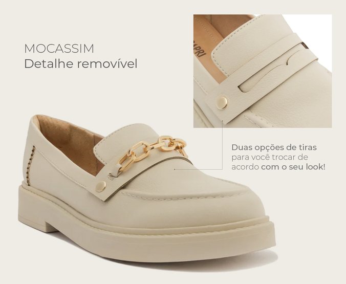 Mocassim Nude Duas Variações de Detalhe
