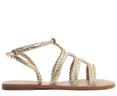 Sandália Gladiadora Tiras Boho Dourada