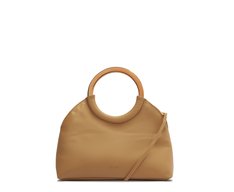 Bolsa Tiracolo Pequena Alça Metal Bege