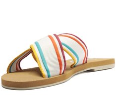 Rasteira Tiras Cruzadas Gorgurão Sundown Multicolor