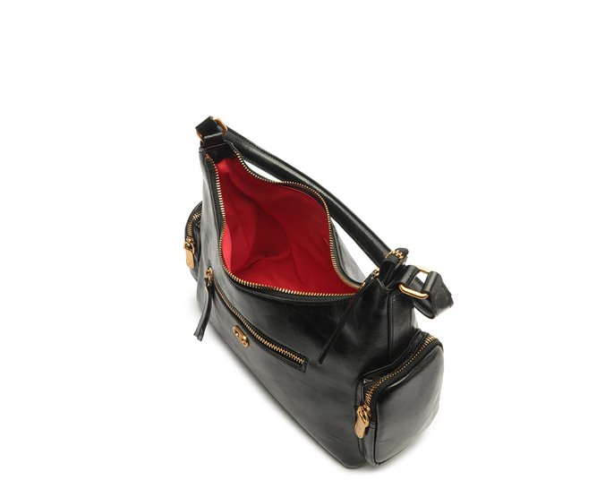 Bolsa Tiracolo Média Bolso Lateral Preta | Anacapri