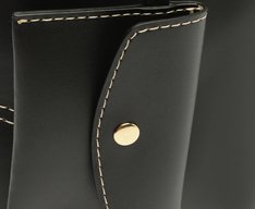 Bolsa Tote Média Costura Ornamental Preta