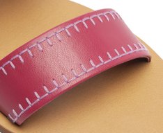 Rasteira Duas Tiras Rosa Costuras
