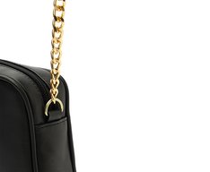 Bolsa Tiracolo Pequena Arredondada Glam Preta