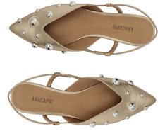 Sapatilha Slingback Maxi Tachas Dourada